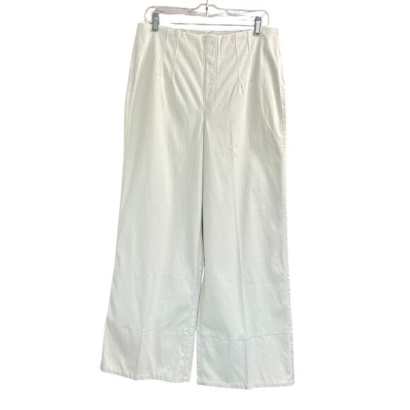 NWT Spanx Stretch Twill Wide Leg Pants In Parchment Women’s Size Large Tall - Picture 2 of 8